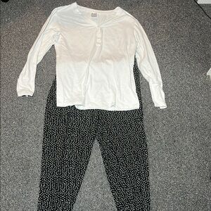 Serra White and Black Sleep Apparel